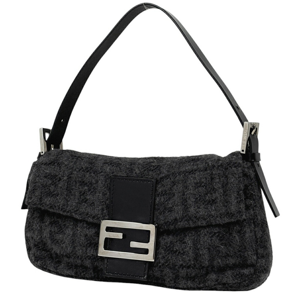 Fendi Zucca Mamma Bucket One Shoulder Hobo handbag shoulder bag gray